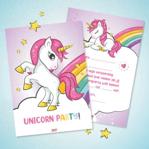 Unicorn uitnodigingen (set van 10)